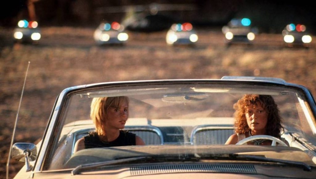 Thelma e Louise a bordo della famosa Ford Ford Thunderbird, nel film Thelma e Louise di Ridley Scott.