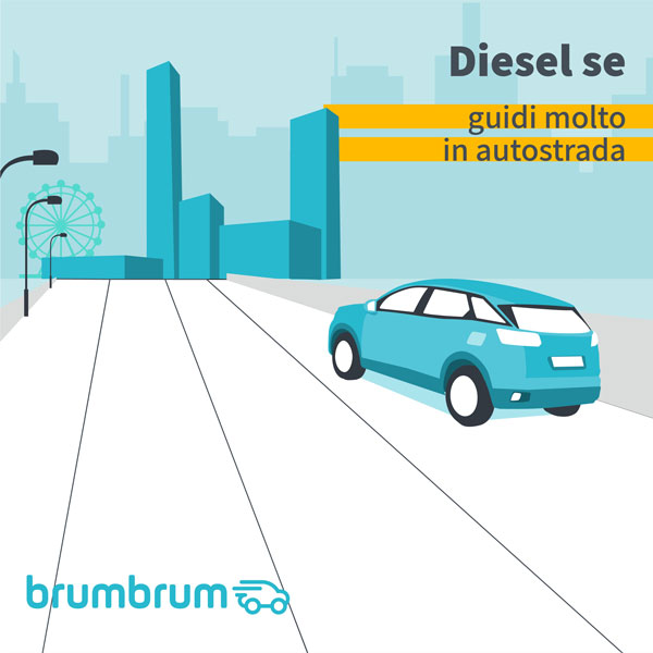 L'alimentazione a gasolio è perfetta per lunghi viaggi in autostrada
