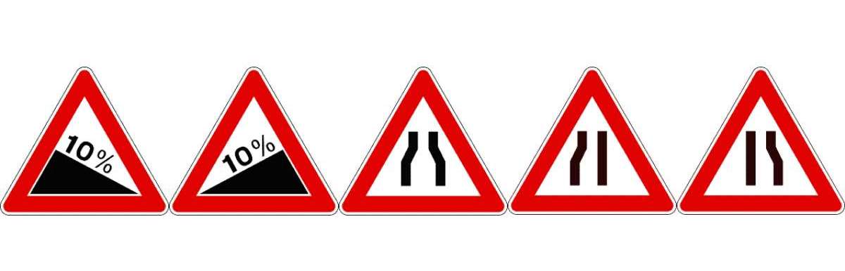 segnali stradali pericolo cunetta dosso strada deformata