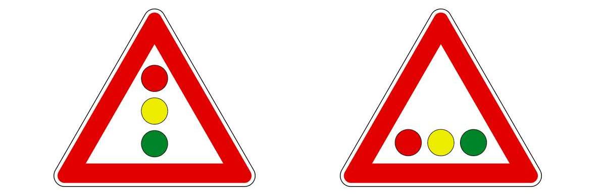 segnali stradali pericolo semaforo orizzontale verticale